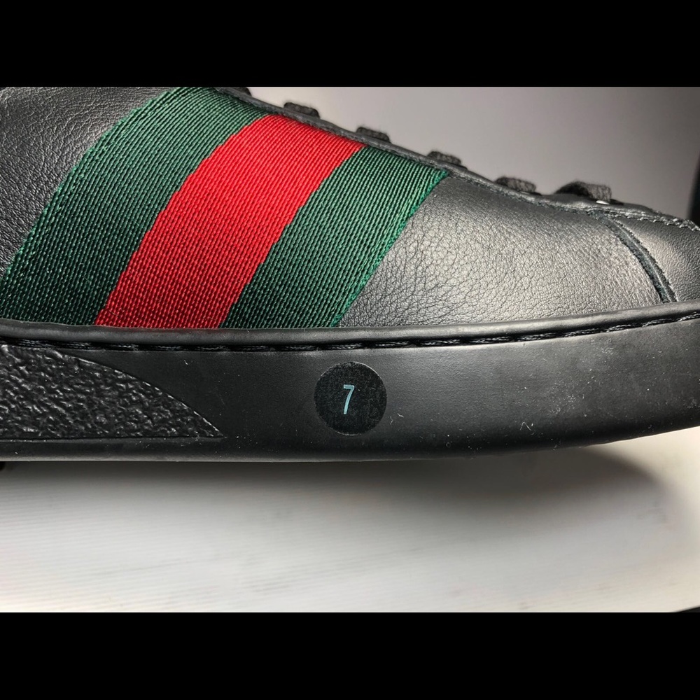 💕SOLD💕 Gucci Mens Ace Ribbon Leather Sneaker - Picture 5 of 8